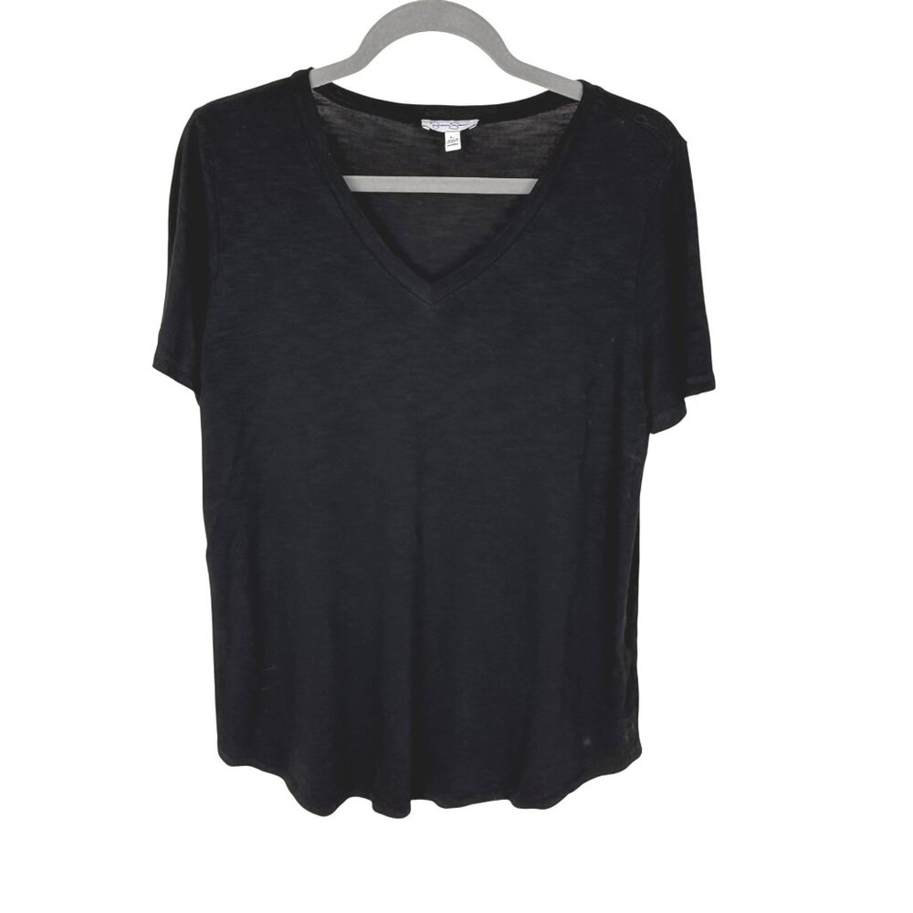 Jessica Simpson Women's Flutter Sleeve Tee Relaxed Fit V-Neck T-Shirt Size L